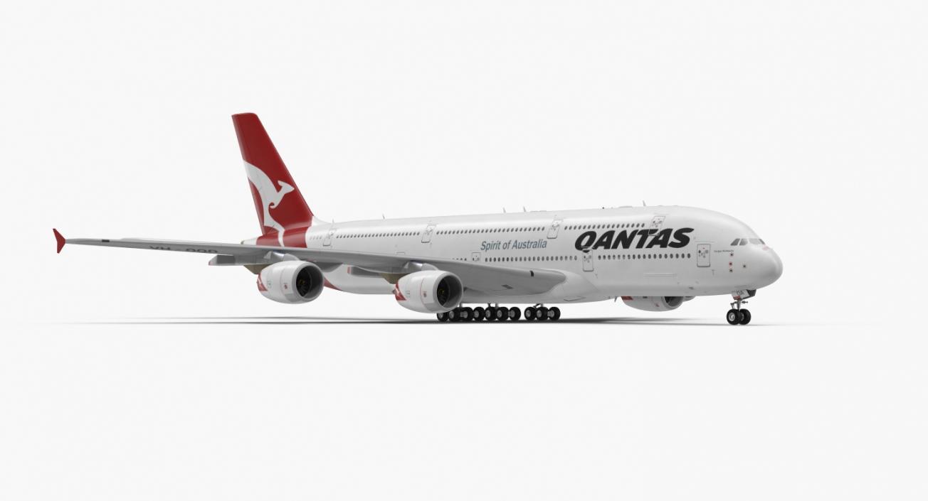 3D Airbus A380-1000 Qantas model